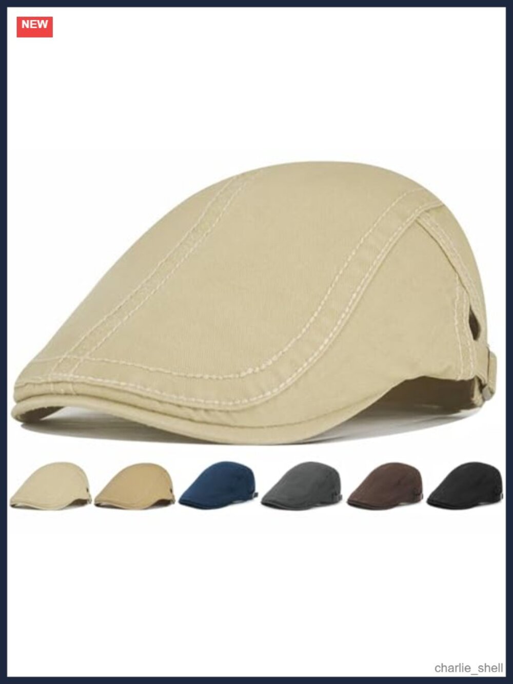 Mens Newsboy Cap Cotton Ivy Hat Adjustable Breathable Cabbie Hat for Driving